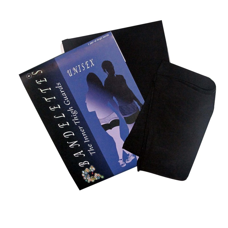 Bandelettes Sexy Anti-Chafing, Elastic Thigh Bands, Prevent Friction - Black