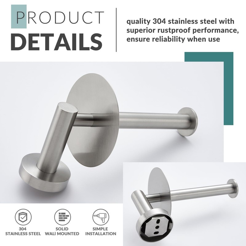 Vertical Toilet Paper Holder, Aomasi SUS304 Stainless Steel Toilet Tissue