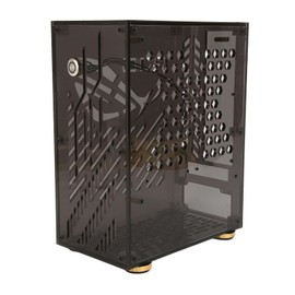 Denash Mini ITX Case, Clear Side Panel, 4.3L Capacity, 360 Degree Cooling, Acrylic Small Form Factor Mini ITX Case for Mini ITX Motherboard (Black), Denash7ftagrnigs-12