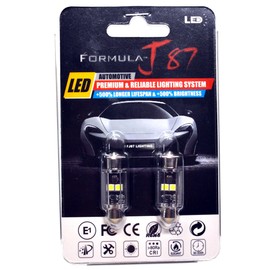 Formula-J87 LED Bulbs 3030 SMD 36mm DE3423 DE3425 12844 6418 C5W – Interior Dome, Map, Door, Trunk, Cargo, Glove Box Light Replacement (Pack of 2) (Yellow)