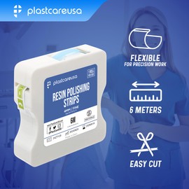 Fine Grit Dental Polishing Strips Kit - Teeth Sanding Tape for Tooth Flossing & Cleaning | Abrasive Sandpaper Strip Tool, 4mm x 6M, 1 Roll