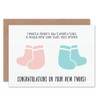 Wee Blue Coo CARD GREETING NEW BABY TWINS 20 FINGERS