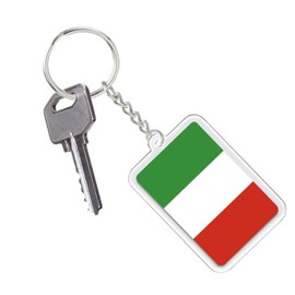 2PCS Italy Flag Keychain,Italian Tag Keyring Key Chain for Car Motorcycle Auto
