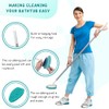 Shower Scrubber with Long Handle, 47'' Bathtub Scrub Brush, Bathroom