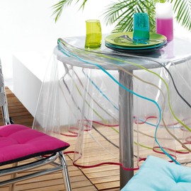Linie Décor Garden Tischdecke, PVC, weiß, 180 cm Durchmesser