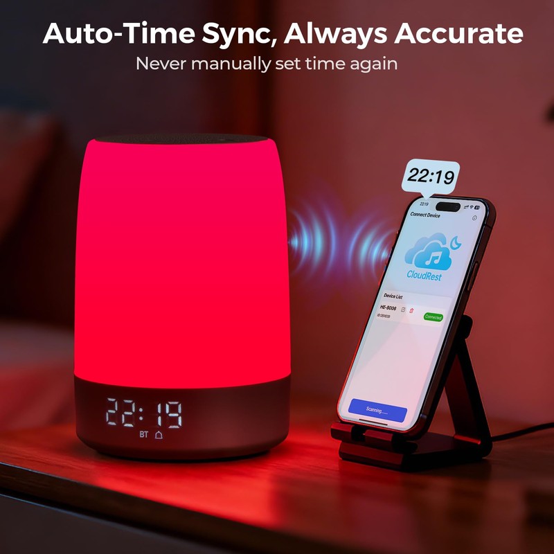 Red Light for Sleep, App Control, 32 Sounds, 7 Alarms,