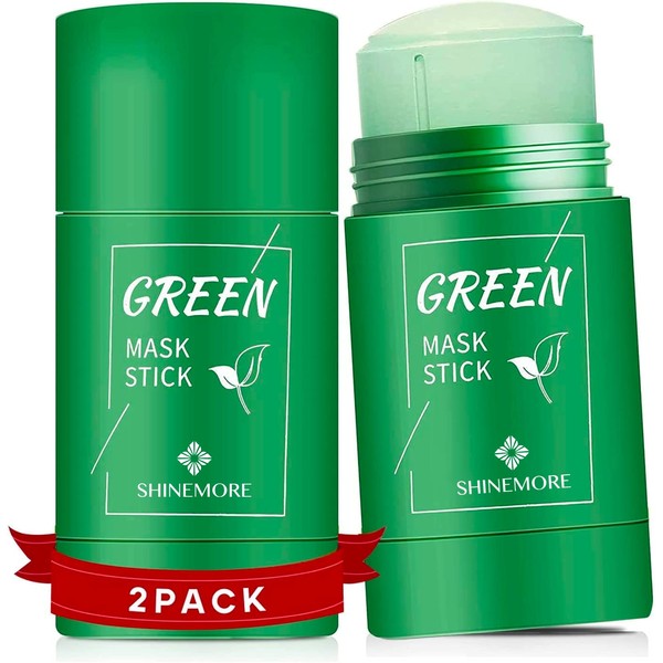 Green Tea Mask Stick for Face(2PCS), Blackhead Remover, Deep Pore Cleansing, Moisturizing, Brightening for Men and Women