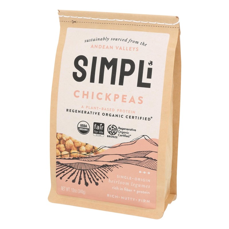 SIMPLi Regenerative Organic Certified ® Chickpeas, 12 OZ