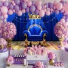 Royal Blue Backdrop, Crown Throne Royal Chair Photography Background, 7x5ft