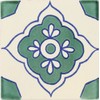 Box of 9-4¼ x 4¼ Green Toledo 2 - Talavera