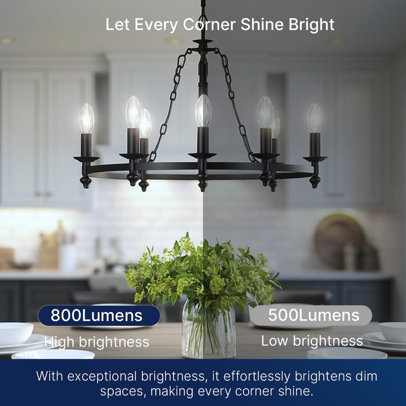 FLSNT 100W Equivalent Candelabra LED Bulbs 5000K Daylight, Dimmable LED