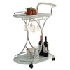 Coaster Home Furnishings Chrome and White Serving Cart with 2