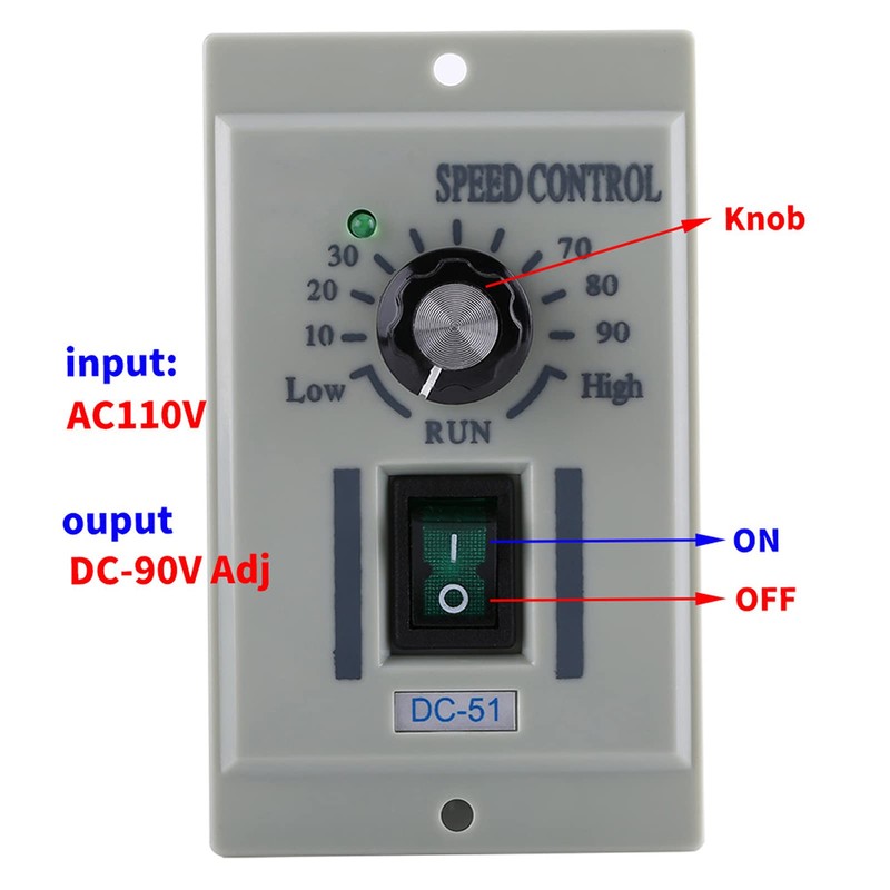 Sunicon DC Motor Speed Controller, Input AC 110V 24V‑90V Output
