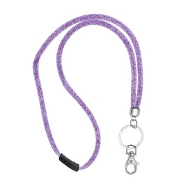 PATIKIL Bling Keychain Lanyards, Crystal Lanyard Strap Keys Strap Keychain with Metal Clasp for ID Badge Holder Keys, Purple