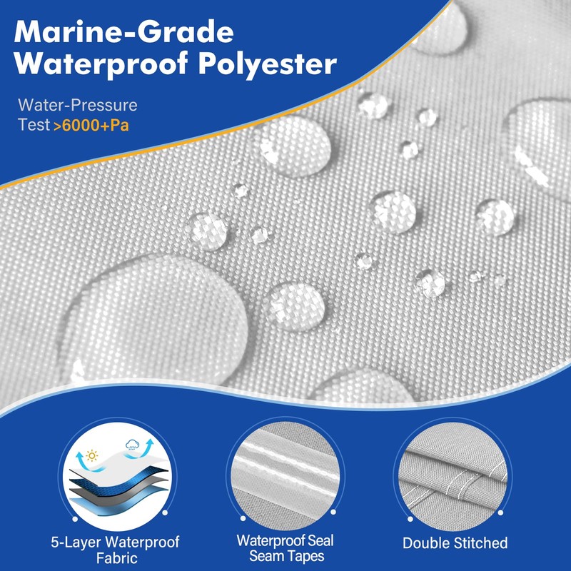 YimSting 1200D Waterproof Boat Cover - Fits 20' to 22'