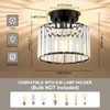 VIOLOEMI Crystal Black Semi Flush Mount Ceiling Light Modern Hallway