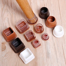 Chair foot cover, table chair leg cover, sock pad, foot cap, noise, scratch, slip prevention, 01. Transparent chair cover (4 small round pieces) / 의자발커버 식탁의자다리 커버 양말 패드 발캡 소음 긁힘 미끄럼 방지, 01. 투명 의자커버 (소형 원형 4개)