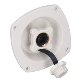 RV Water Inlet Wall Mount City Water Inlet with Regulator, Sturdy ABS RV Water Inlet Reduce Pressure Fresh Water Injection Port with Quick Connector for Trailer Camp Boat (White)