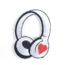 Unbranded Headphones Iron-On Patch Headphone Music embroidered Earphone 1684