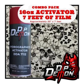 Dip Ape 16oz hydrographic film / activator Clear Flower Cheetah Skulls hydro dip wizard