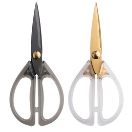 Jasni Transparent Handle Stainless Steel Sharp Powerful Kitchen Scissors Multi-Purpose Heavy Duty Food Scissors Kitchen Shears Chicken Poultry bone fish scales (2PC Black and White)