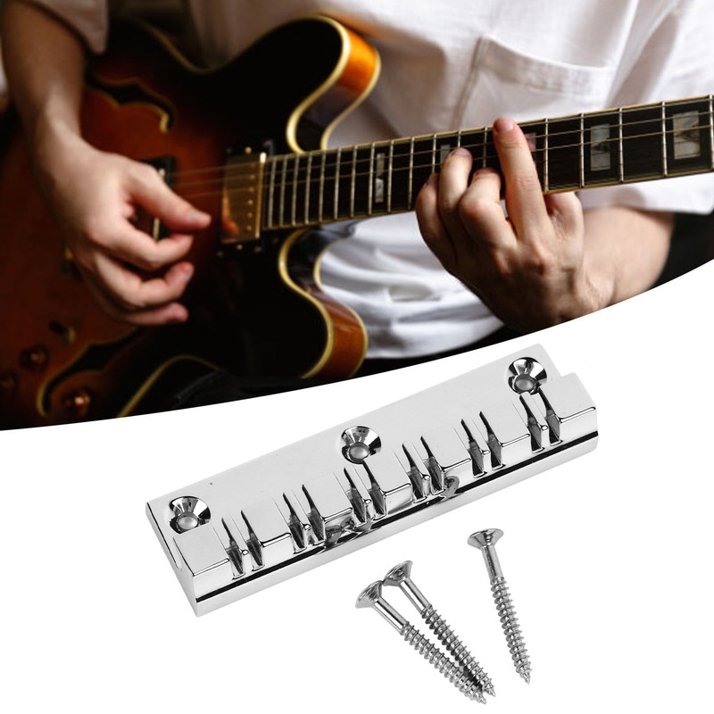 12 String Saddle Tailpiece Metal Chrome Color Saddle Bridge Top
