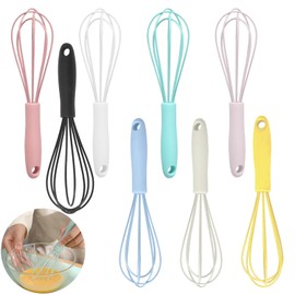 Silicone Whisk 8Pcs Mini Silicone Whisks for Blending Whisking Beating Stirring Cooking and Baking Kitchen Essential Tools