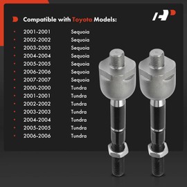 A-Premium 2 x Front Inner Tie Rod Ends, Compatible with Toyota Tundra 2000-2006, Sequoia 2001-2007