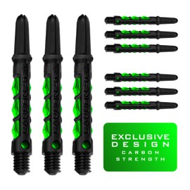 Harrows Darts 3 x Sets of Carbon ST Dart Stems - 9 Dart Shafts in Total - Available in 3 sizes - Tough Carbon Composite (GREEN, Short)