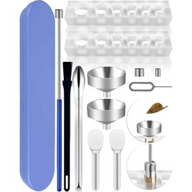 LELELUK Filling Tool Kit - Home & Lab Supplies with Micro Funnels & Lab Scoops - Complete Set with Instruction for Material Filling #000 00 0 1 2 3