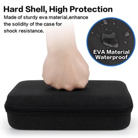 Teskyer Travel Cable Organiser Bag, Hardshell, Waterproof, Better Protection, Large Capacity, Portable, Holiday Essentials for Men Women, 5.5 x 8.7 x 2.6 Inch, Black