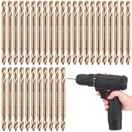 Lounsweer 30 Pcs Cobalt Drill Bits Double End Drill Bits for Hardened Steel Wood Cast Plastic High Speed Metal Stainless Steel Bit (3/16 Inch)
