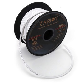 Zarivy 100 Feet 16 Gauge 2 Conductors Red Black Wire with Fire Resistant CL2 White Jacket, 16 AWG Electrical Hookup Wire LED Strips Extension Cord Cable for LED Ribbon Lamp Tape Lighting