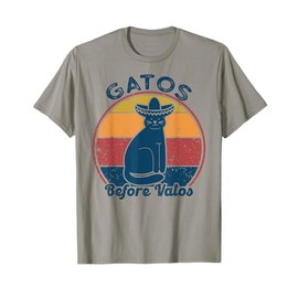 Gatos before Vatos Retro Vintage Funny saying cats Spanish T-Shirt