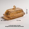 Champagne Color Glass Butter Dish with Lid, Covered Butter Stick