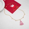 FAUTHENTICUTE Christmas Necklaces For Women Pink Christmas Tree Pendant Necklaces