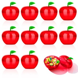 hurifeng 10pcs large Apple Shaped Plastic Candy Boxes – Fruit Shape Packaging Containers for graduation season，Christmas, Wedding, Teacher Gifts, Party Favors, Treat Boxes for Holiday and Events (10)