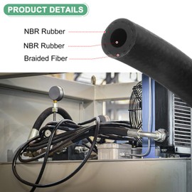 M METERXITY Fuel Line Hose, 6mm ID 12mm OD 4.9ft Length, NBR Rubber High Pressure Heat Resistant Gas Line Hose Oil Hose W 4pcs Clamps for Automotive Fuel Systems/Steam Emission/Engines