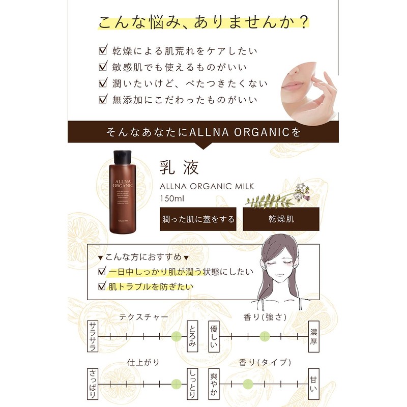 Allna Organic Milky Lotion, 5.1 fl oz (150 ml), Moisturizing,