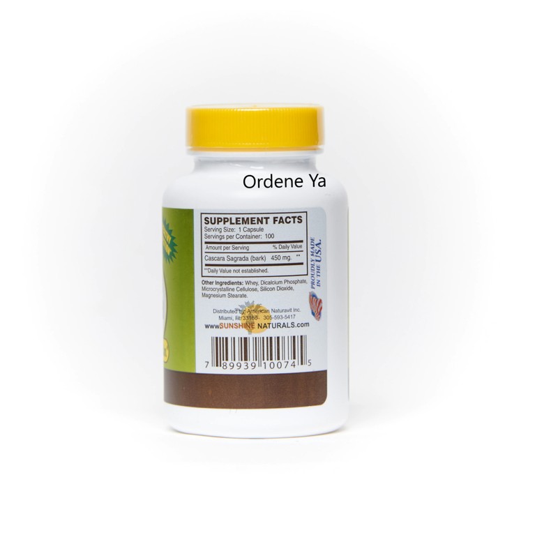 Cascara Sagrada 450 mg All Natural Help Against Constipation Healthy