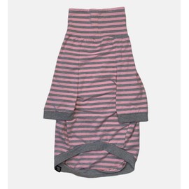 Tooth & Honey Big Dog/Stripe Shirt/Pullover/Full Belly Coverage/for Big Dogs/Pitbull Shirt/Pink and Grey
