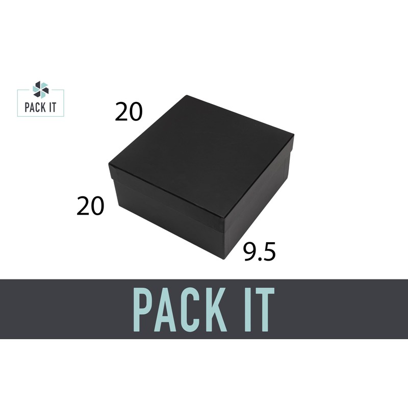 PACKIT | Caja Base y Tapa Chica Negra 20x20x9.5 |