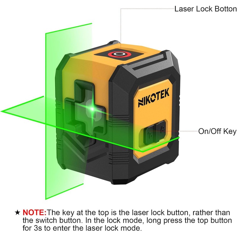 Nikotek Green Laser Level, 100 feet Cross Line Laser with
