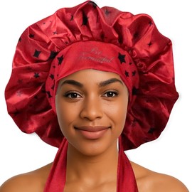 Discover premium double layer silk satin sleeping bonnets designed for hair protection, moisture retention, and all-night comfort. Keep your hair healthy and frizz-free-red