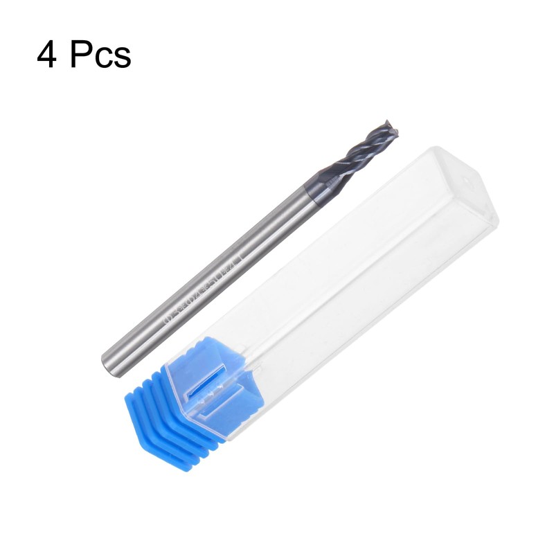 sourcing map 4pcs 3mm Dia 4mm Shank Square Nose End