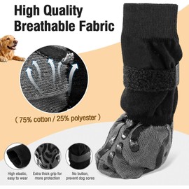 Calcetines Antideslizantes para Perros, Protector de Patas para Pavimento Frío/Caliente, Evita Lamidos y Resbalones para Perros Medianos y Grandes (XL)