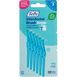 TePe Angle Interdental Brush - Blue (0.6mm) Size 3 - 6 Pack