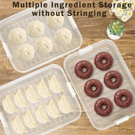 LAGAHS 4-layer Food Storage Containers With Lids Airtight Cleaning brushes and cloths, Snacklebox Carrier to Keep Fresh, Plastic Storage Containers for Cupcake Cookie Pizza Dumpling Pie Sugar