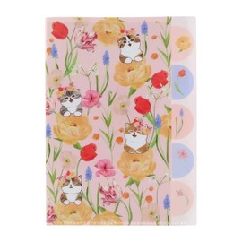 Sun-Star Stationery Bloom S2176521 Hibiya Hanaden Collaboration Goods, Clear File, A4 Size, 5 Pockets