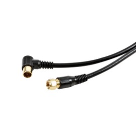 N-CAT NC4GLF5B-PP TV Cable S4C 5m L Plug to Straight Screw Plug Black